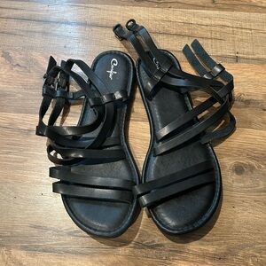 Black Strappy Sandals for Women